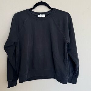 EVERLANE French Terry Basic Crewneck Black Lounge Pullover size Medium